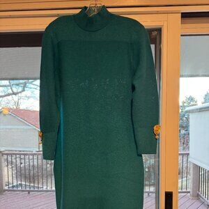 Steve Fabrikant long sleeve dress with gold embellishments